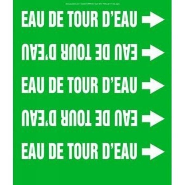 FRENCH PIPE MARKER EAU DE TOUR CRPK705STC, Accuform, Mfr#: CRPK705STC